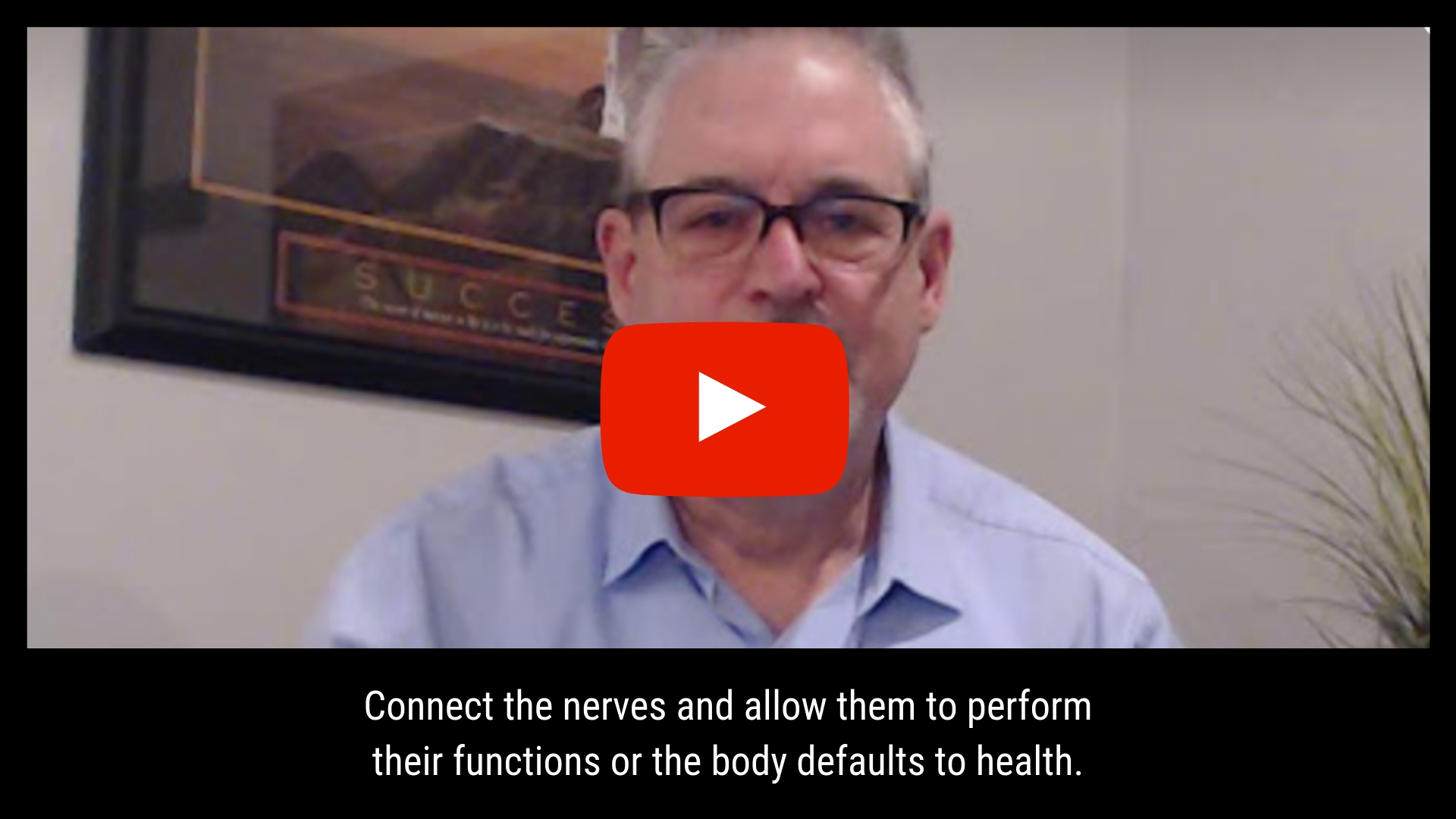 Connect the nerves and allow them to perform their functions or the body defaults to health.